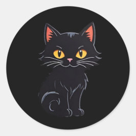 カートゥーン ハロウィン 黒猫 ステッカー