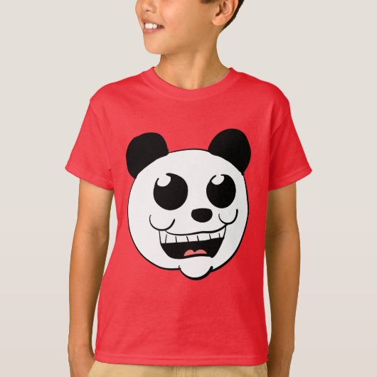 カートゥーン パンダの頭 Tシャツ (正面)