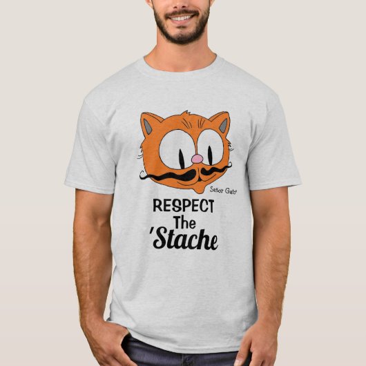 カートゥーン・ヒゲ猫をリスペクト Tシャツ (正面)