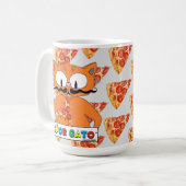 カートゥーン・ヒゲ猫 セニョール・ガト ピザ好き 大 コーヒーマグカップ (正面左)