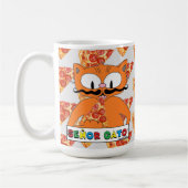 カートゥーン・ヒゲ猫 セニョール・ガト ピザ好き 大 コーヒーマグカップ (左)