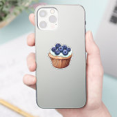 カートゥーン ブルーベリー カップケーキ シール (スマートフォン)