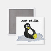 カートゥーン ペンギンのアイスバランス マグネット (正面/裏面)