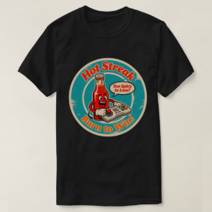 カートゥーン ホットソース ボトルとゲームコントローラー ゲーマー Tシャツ