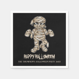カートゥーン・ミイラ ハロウィンパーティー イベント テキスト スタンダードカクテルナプキン