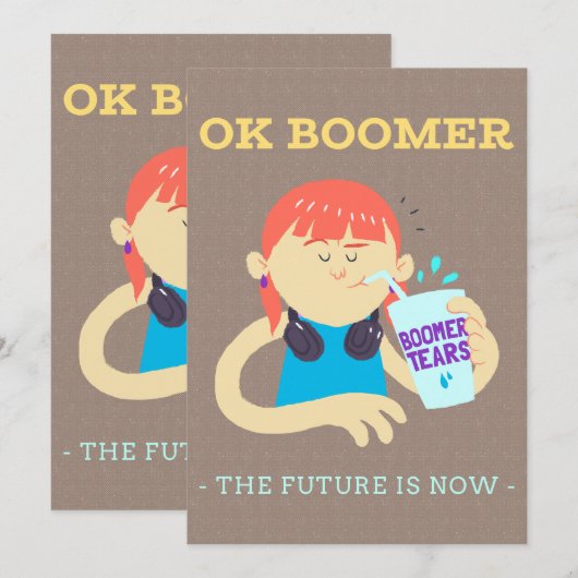 カートゥーン ユーモア おもしろい カートゥーン ブーマー ミーム アート 招待状 (正面/裏面)