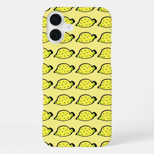 カートゥーン・レモン・パターン イエロー iPhoneケース (裏面)