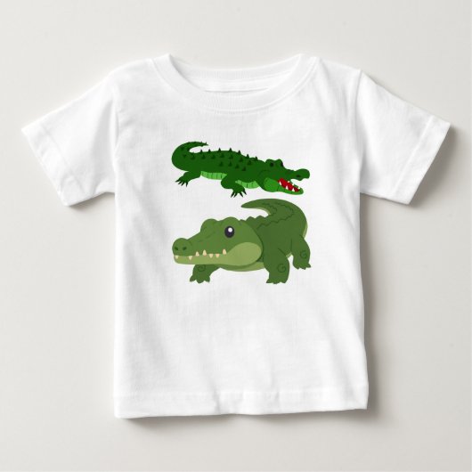 カートゥーン ワニ イラスト ベビーTシャツ (正面)
