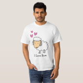 カートゥーン 羊 だじゃれ I Love Ewe Tシャツ (正面フル)