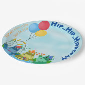 カートゥー祝カバの誕生日 ペーパープレート (アングル)