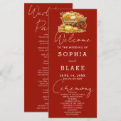 カートオブパンプキンス秋さくらんぼレッド結婚式 プログラム (正面/裏面)