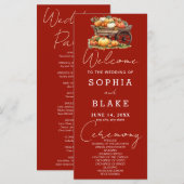 カートオブパンプキンス秋さくらんぼレッド結婚式 プログラム (正面/裏面)