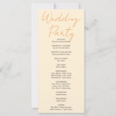 カートオブパンプキンス秋ライトオレンジ結婚式 プログラム (裏面)