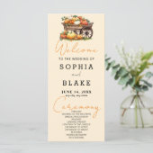 カートオブパンプキンス秋ライトオレンジ結婚式 プログラム (スタンド正面)