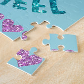 カートホイールラブパステルマゼンタパープルターコイズ ジグソーパズル (側面)