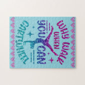 カートホイールラブパステルマゼンタパープルターコイズ ジグソーパズル (横)