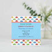 カートラックバースデーパーティ招待状ズキッズボーイ 招待状 (スタンド正面)