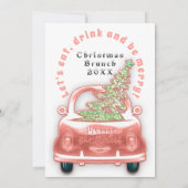 カートラックメリークリスマスブランチの夕食白 招待状 (裏面)