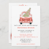 カートラックメリークリスマスブランチの夕食白 招待状 (正面/裏面)