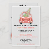 カートラックメリークリスマスブランチディナー赤面 招待状 (正面/裏面)