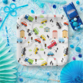 カートラック誕生日パーティー ペーパープレート (パーティー)