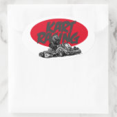 カートレーサー 楕円形シール (バッグ)