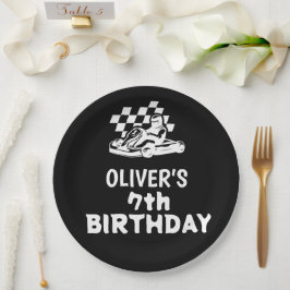 カートレース、レーシングカー男の子の誕生日 ペーパープレート
