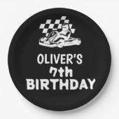 カートレース、レーシングカー男の子の誕生日 ペーパープレート (正面)