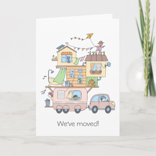 カートレーラーの新しい住所のお知らせ空白の カード (正面)