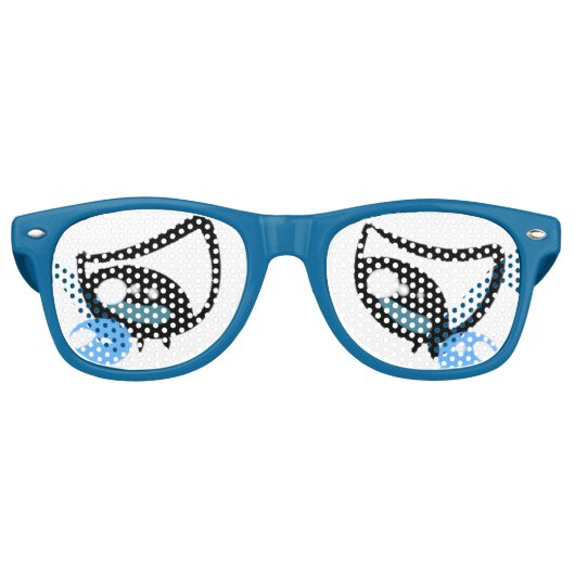 カートンおもしろい悲しい涙ぐんだ目 レトロサングラス (正面)