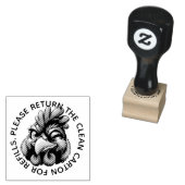 カートンの卵の切手を鶏と一緒に返しておもしろいくれ ラバースタンプ (押印)