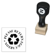 カートンの卵スタンプをリサイクル記号で返す ラバースタンプ (押印)