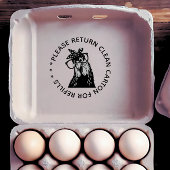 カートンの卵スタンプをリサイクル記号で返す ラバースタンプ