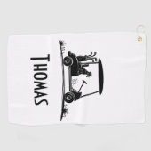 カート名のゴールデンレトリバー ゴルフタオル (横)