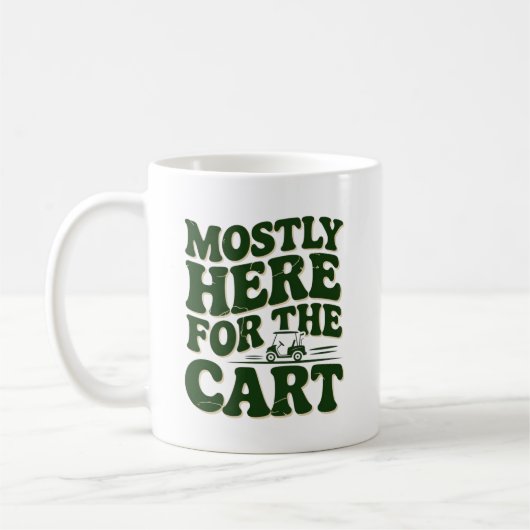 カート目当てで来た Funny Golf Humor コーヒーマグカップ (左)