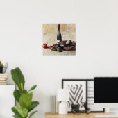 カート・シュウィターズスチルライフとワインボトル ポスター (ホームオフィス)