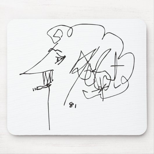 カート・ヴォネガットの自画像 マウスパッド (正面)