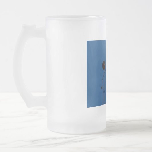 カート・ヴォネガットを引用している怒っている棒の人 フロストグラスビールジョッキ (左)