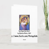 カードか招待状: ミュシャのアールヌーボーのイラストレーション カード (裏面)