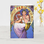 カードか招待状: ミュシャのアールヌーボーのイラストレーション カード (黄色い花)