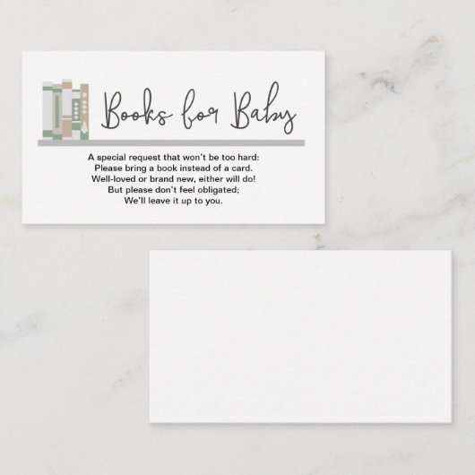 カードではなくベビー用の帳簿男女兼用 エンクロージャーカード (正面/裏面)