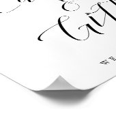 カードとエレガントギフト書結婚道の標識 ポスター (角)