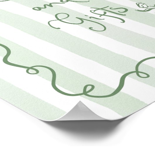 カードとギフトお洒落セージ緑の手描き ポスター (角)