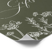 カードとギフトがオレンジ色の野結婚花のポー ポスター (角)