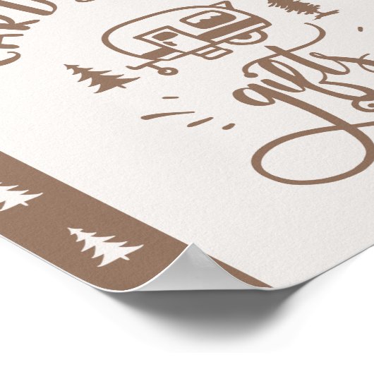 カードとギフトが1つのハッピーキャンパーの誕生日を転覆 ポスター (角)