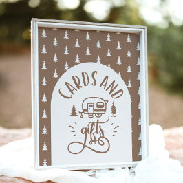 カードとギフトが1つのハッピーキャンパーの誕生日を転覆 ポスター