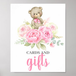 カードとギフトにクマのサイン ポスター