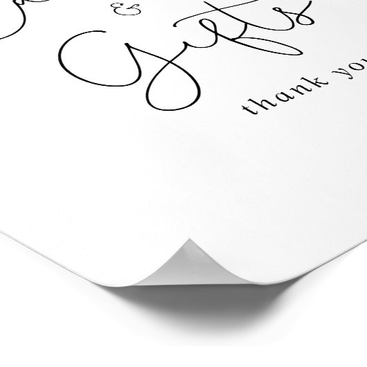 カードとギフトのエレガントでシンプルなカリグラフィーサイン ポスター (角)