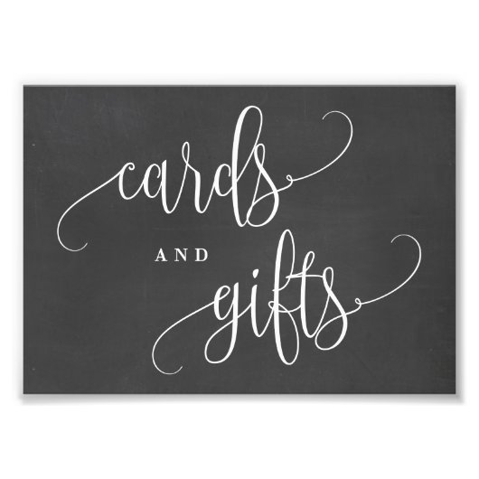 カードとギフトのサインあなたのサイズを選択Chalkboard フォトプリント (正面)