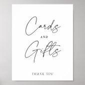 カードとギフトのサインモダンブライダルシャワー ポスター (正面)